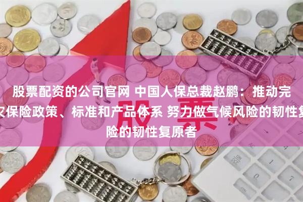 股票配资的公司官网 中国人保总裁赵鹏：推动完善巨灾保险政策、标准和产品体系 努力做气候风险的韧性复原者