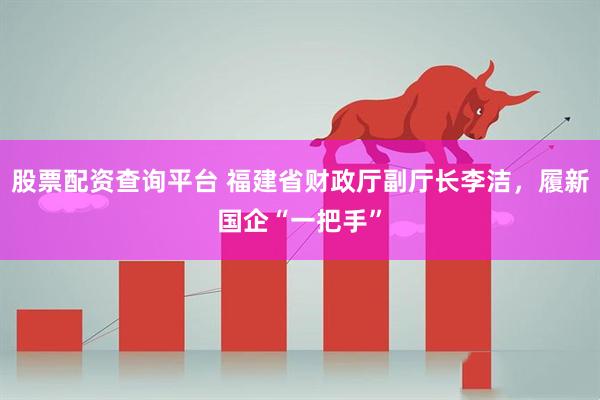 股票配资查询平台 福建省财政厅副厅长李洁，履新国企“一把手”